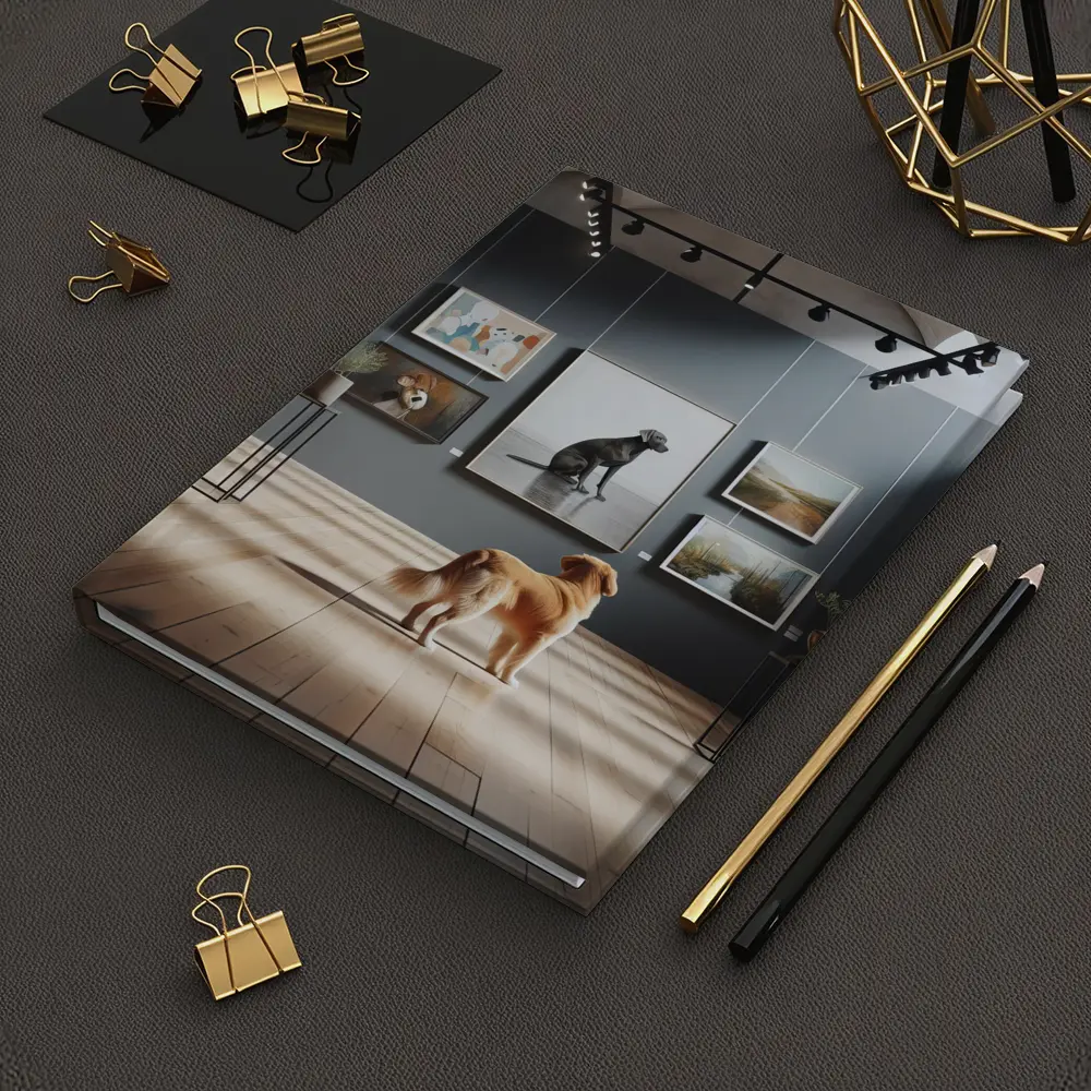 Golden Retriever Dog in Art Gallery – Notebooks