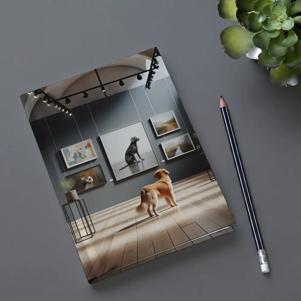 Golden Retriever Dog in Art Gallery – Notebooks