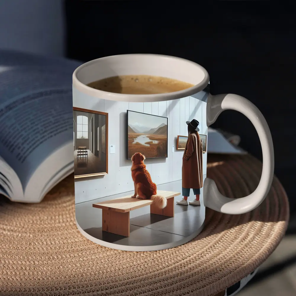 Golden Retriever Dog Art Gallery Museum – Mugs