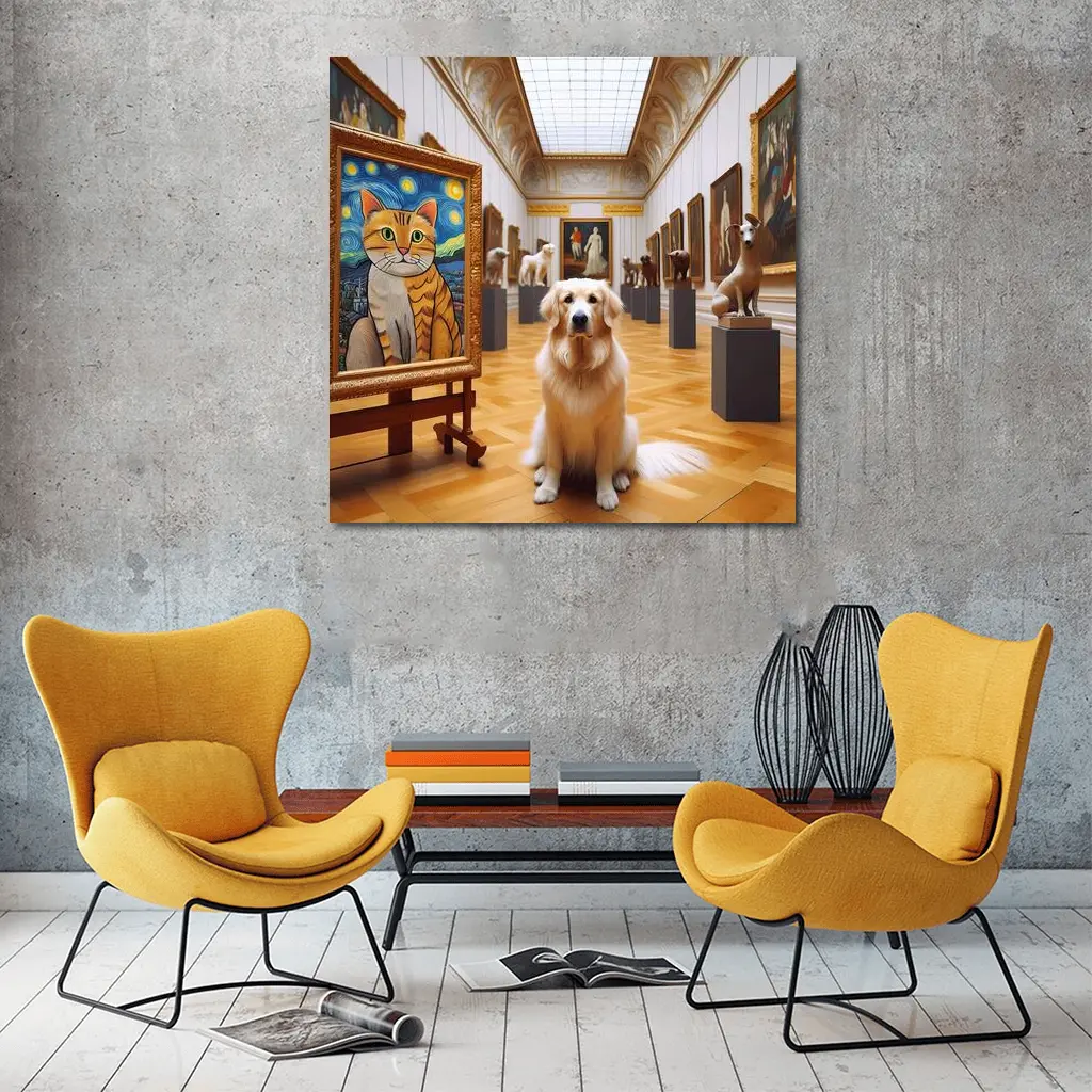 Golden Retriever Dog Art Gallery Museum – Wall Art