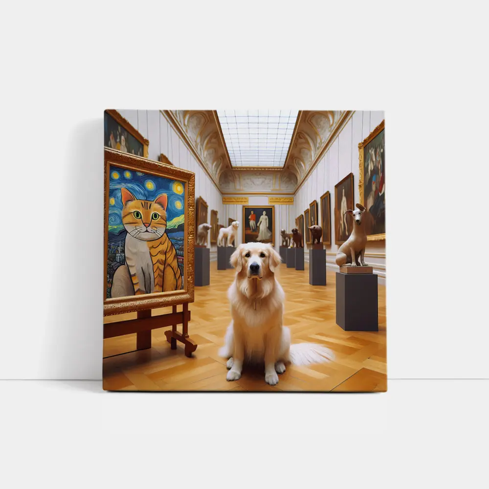 Golden Retriever Dog Art Gallery Museum – Wall Art