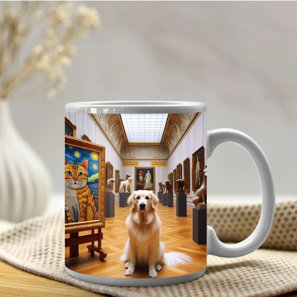 Golden Retriever Dog Art Gallery Museum – Mugs