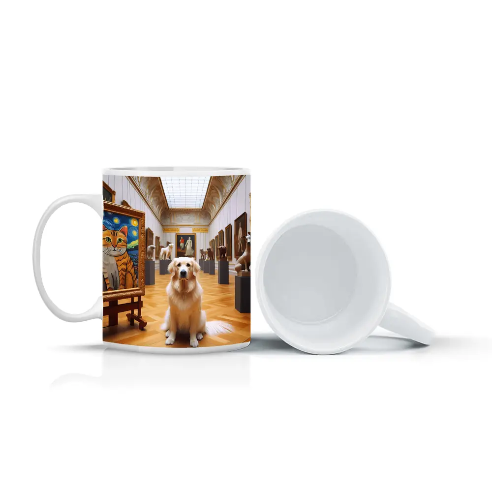 Golden Retriever Dog Art Gallery Museum – Mugs