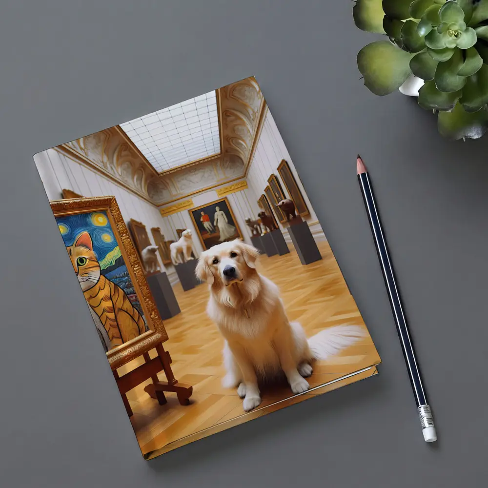 Golden Retriever Dog Art Gallery Museum – Notebooks