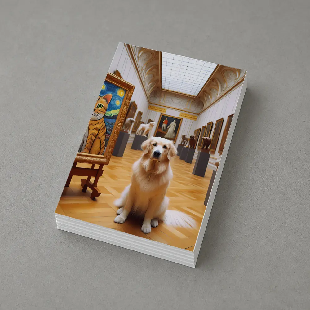Golden Retriever Dog Art Gallery Museum – Postcards