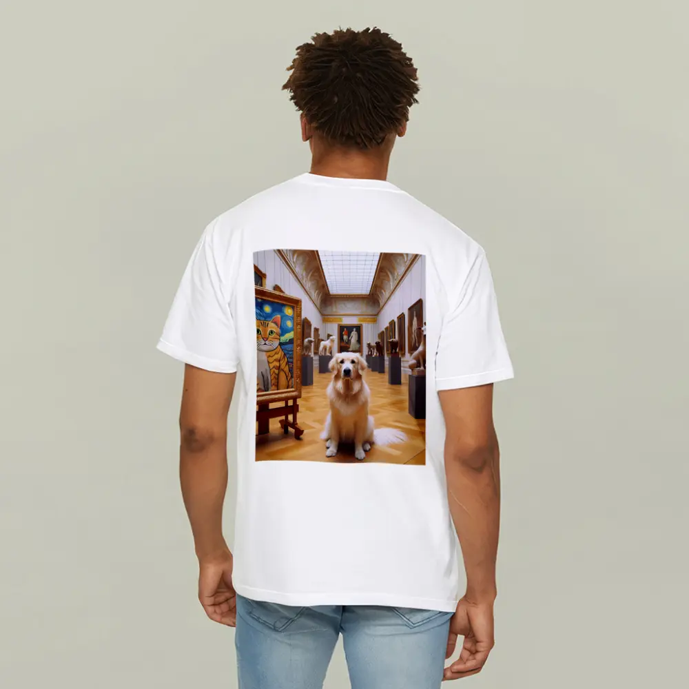 Golden Retriever Dog Art Gallery Museum – T-Shirts
