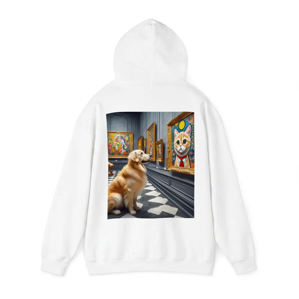 Golden Retriever Admiring Cat Portrait Art Gallery – Hoodies