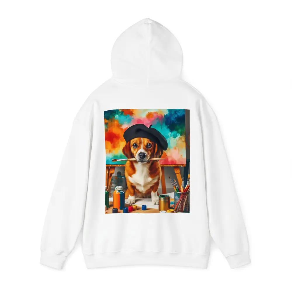 Beagle Artist Beret Paintbrush Colorful Studio – Hoodies