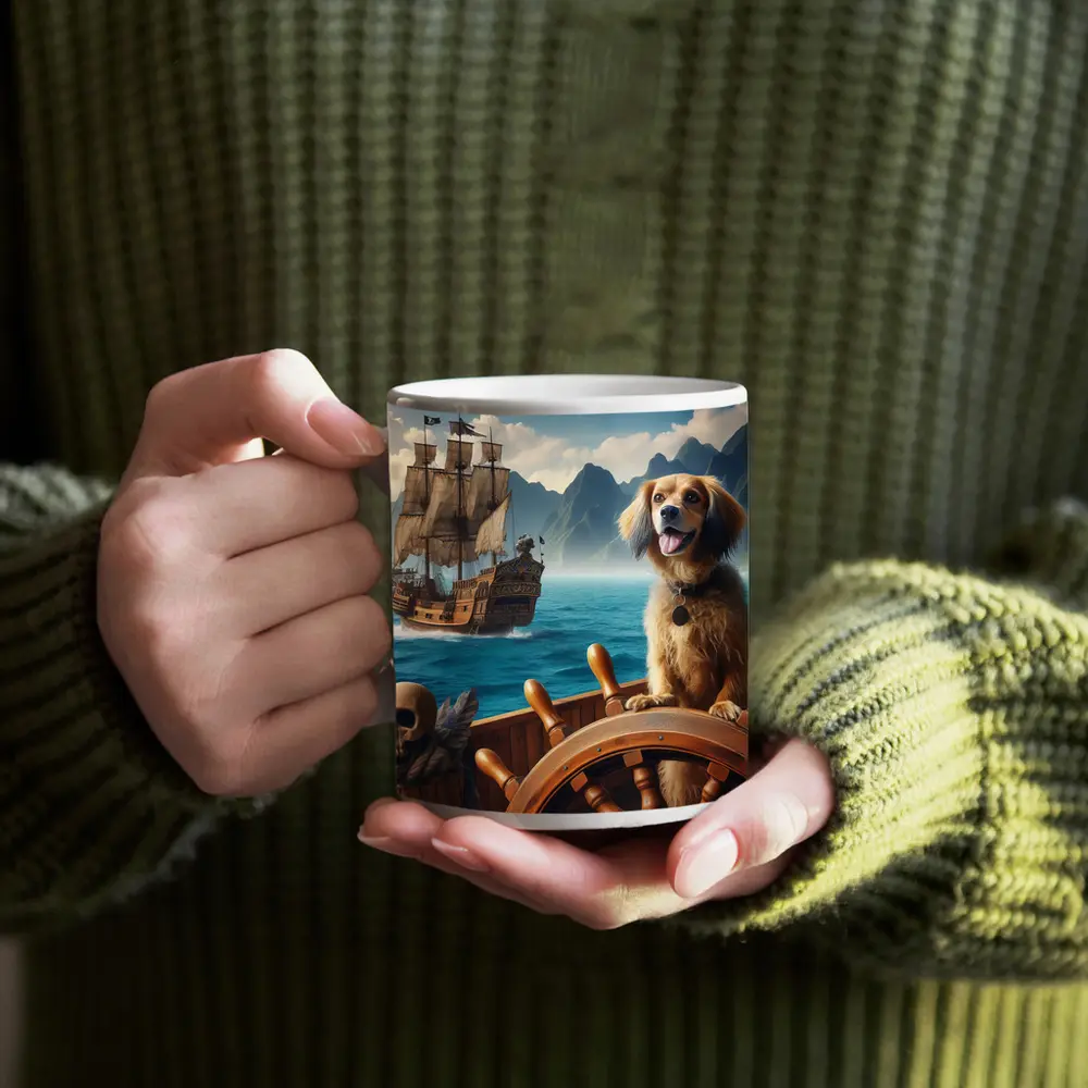 Happy Dog Pirate Ship Ocean Adventure – Mugs
