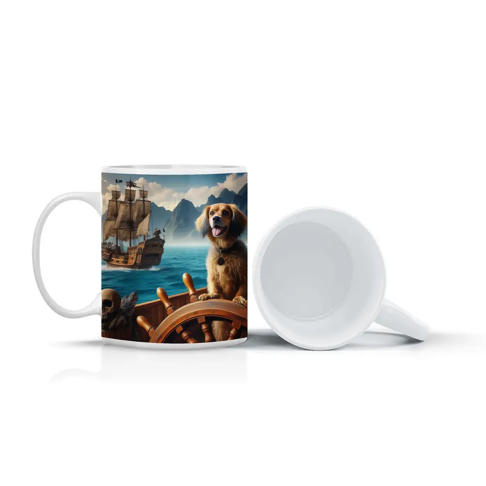Happy Dog Pirate Ship Ocean Adventure – Mugs