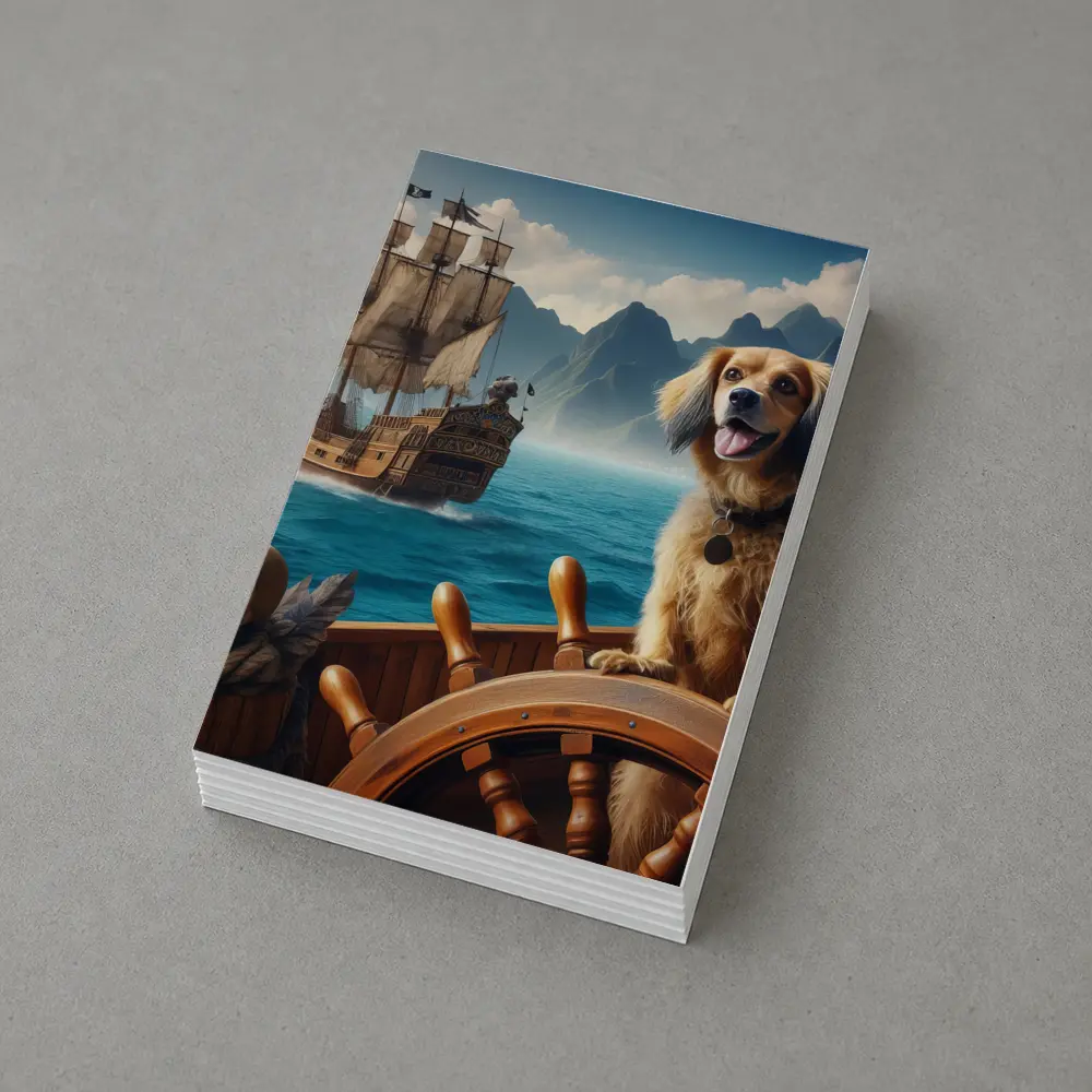 Happy Dog Pirate Ship Ocean Adventure – Postcards