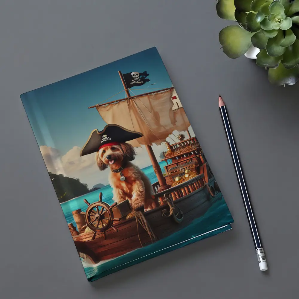 Goldendoodle Pirate Captain On Sailing Ship – Notebooks