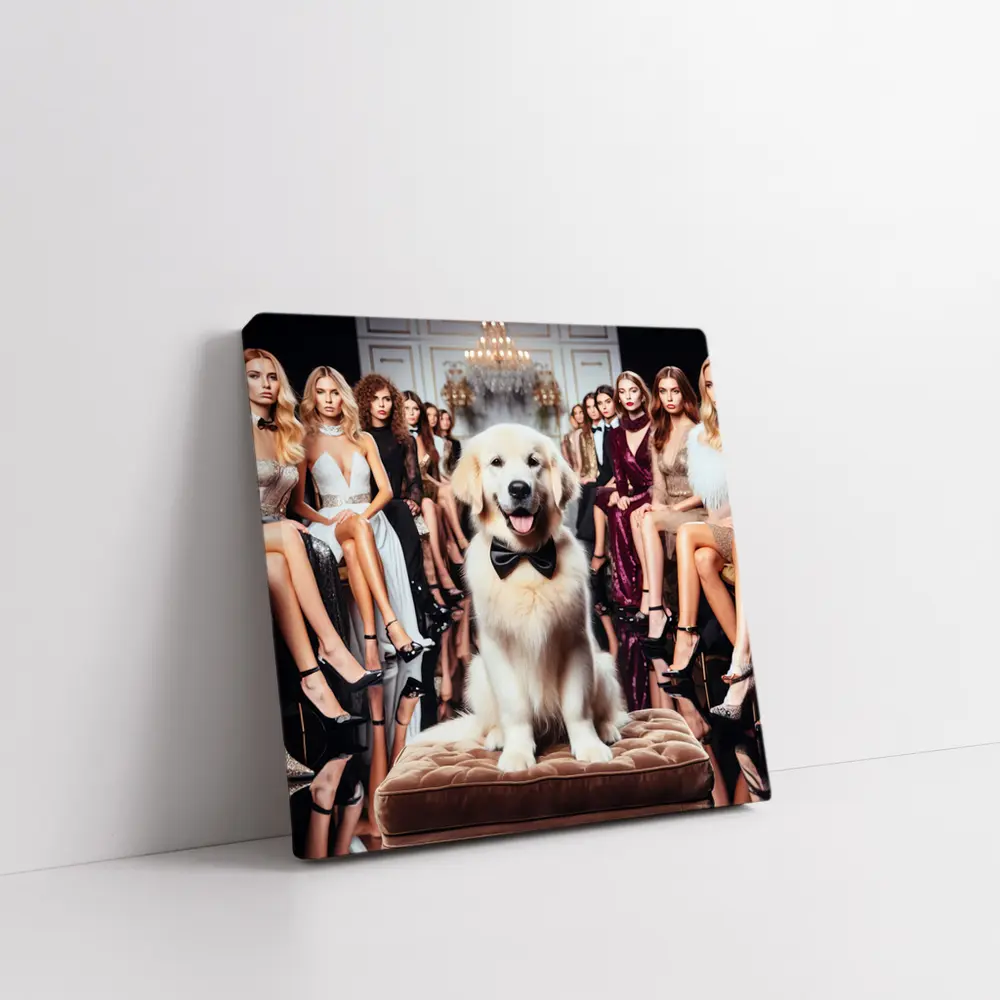Golden Retriever Dog Fashion Show Glamour – Wall Art