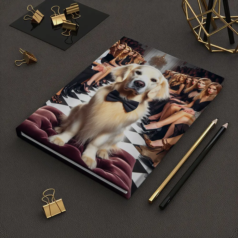 Golden Retriever Bow Tie Fashion Show Runway – Notebooks