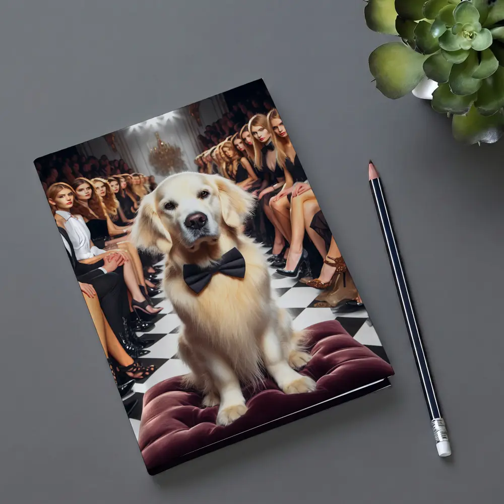 Golden Retriever Bow Tie Fashion Show Runway – Notebooks