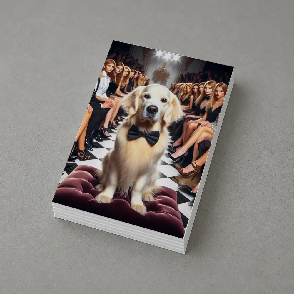 Golden Retriever Bow Tie Fashion Show Runway – Postcards