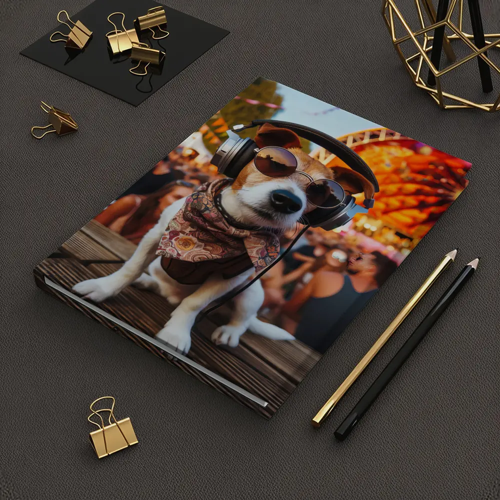 Jack Russell Terrier DJ Festival Crowd Scene – Notebooks