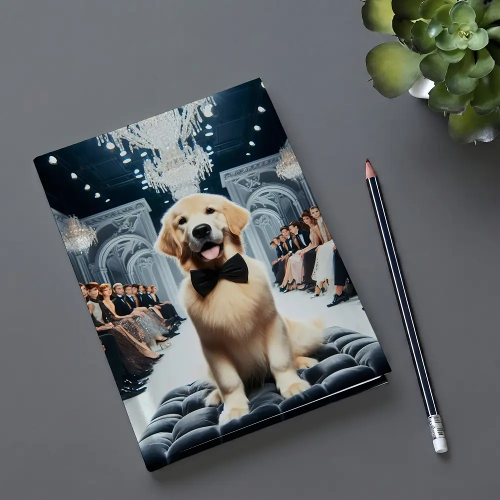 Golden Retriever Puppy Bow Tie Fashion Runway – Notebooks