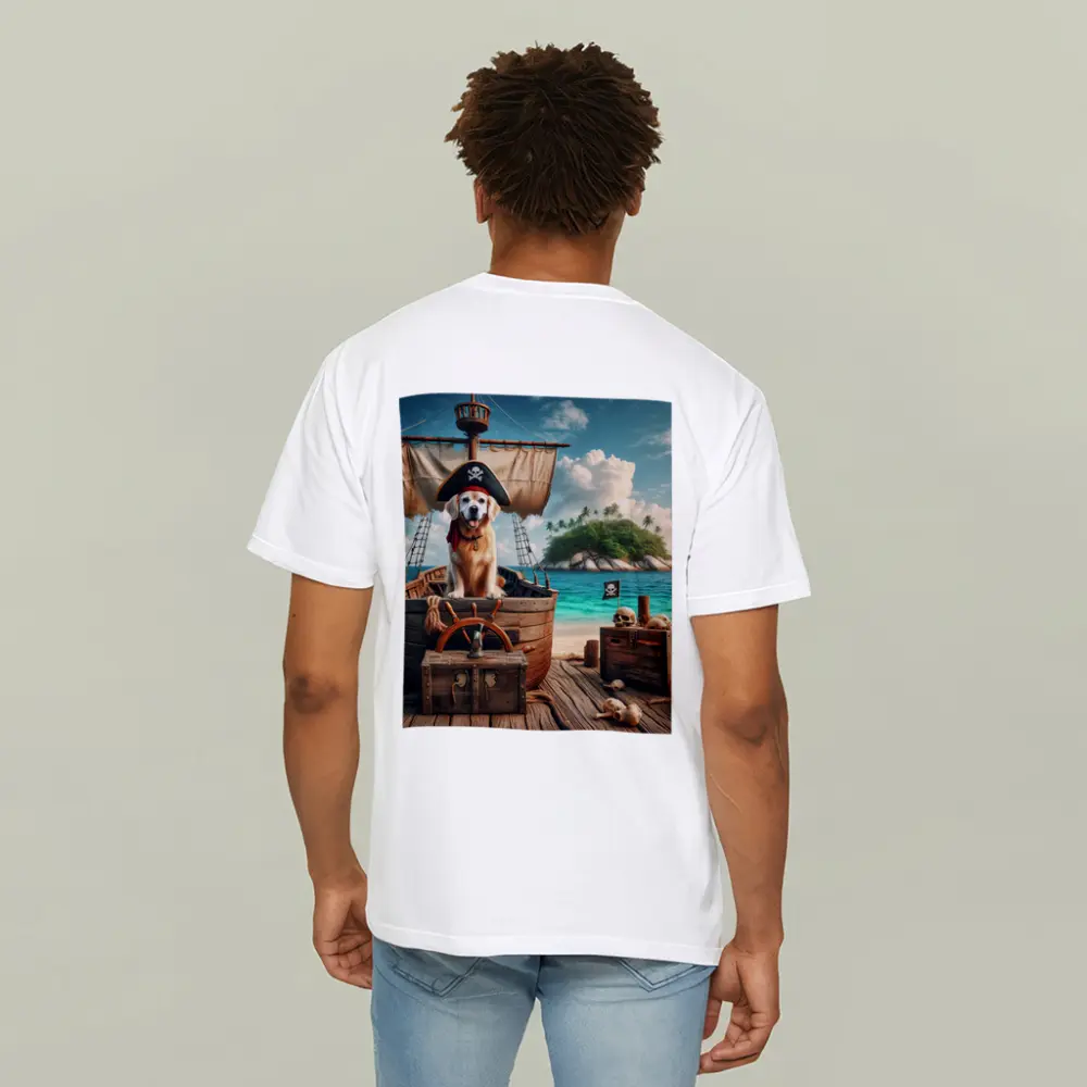 Golden Retriever Pirate Dog Tropical Island – T-Shirts
