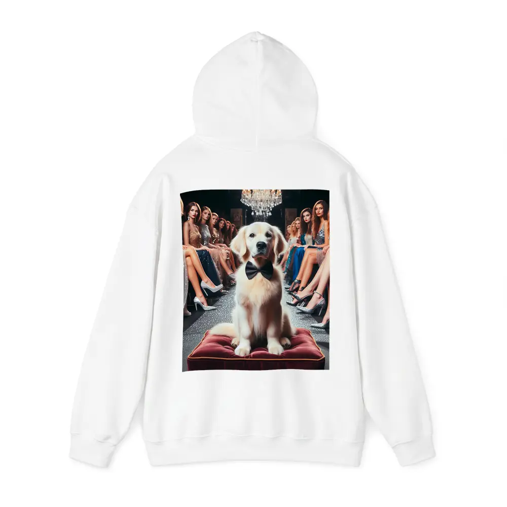 Golden Retriever Bow Tie Fashion Show Setting – Hoodies