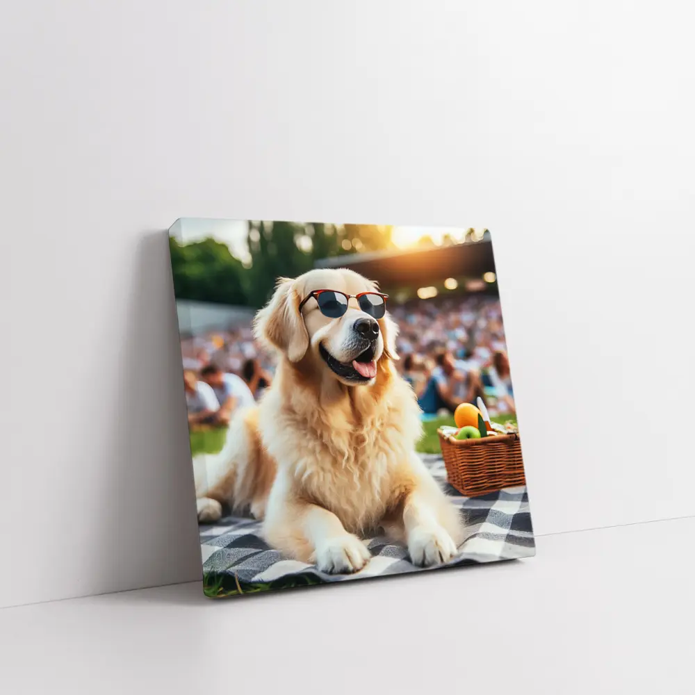 Golden Retriever Sunglasses Picnic Summer Outdoors – Wall Art