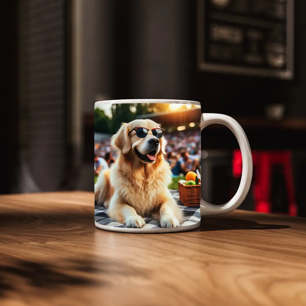 Golden Retriever Sunglasses Picnic Summer Outdoors – Mugs