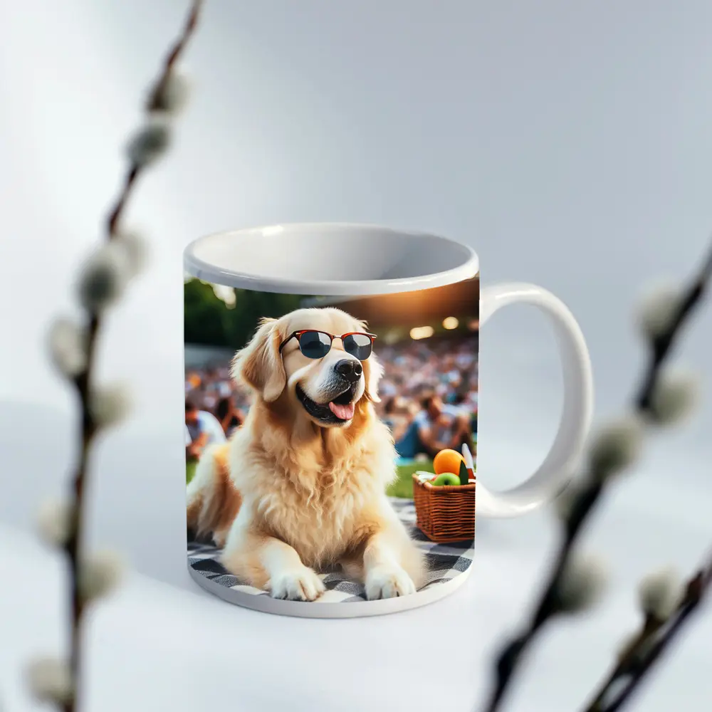 Golden Retriever Sunglasses Picnic Summer Outdoors – Mugs