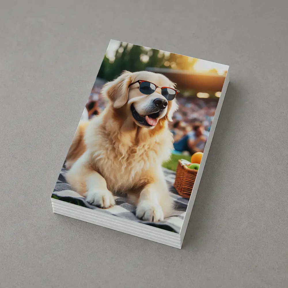 Golden Retriever Sunglasses Picnic Summer Outdoors – Postcards