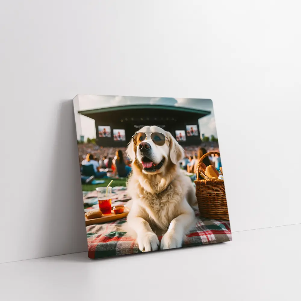 Golden Retriever Sunglasses Outdoor Concert Festival – Wall Art