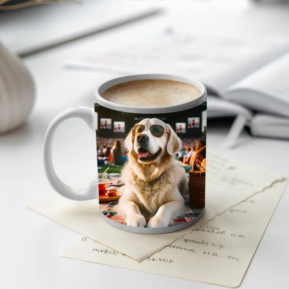 Golden Retriever Sunglasses Outdoor Concert Festival – Mugs