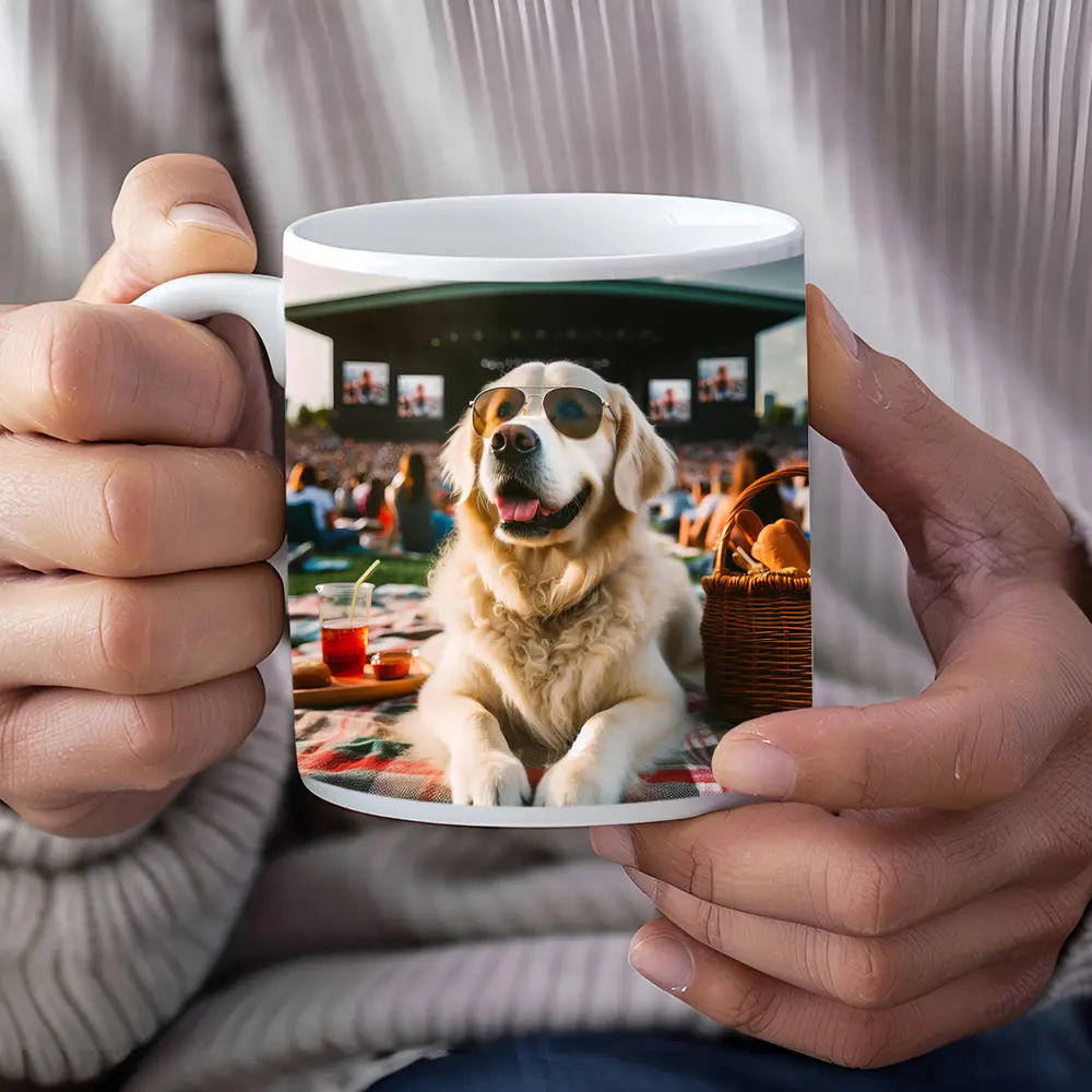 Golden Retriever Sunglasses Outdoor Concert Festival – Mugs