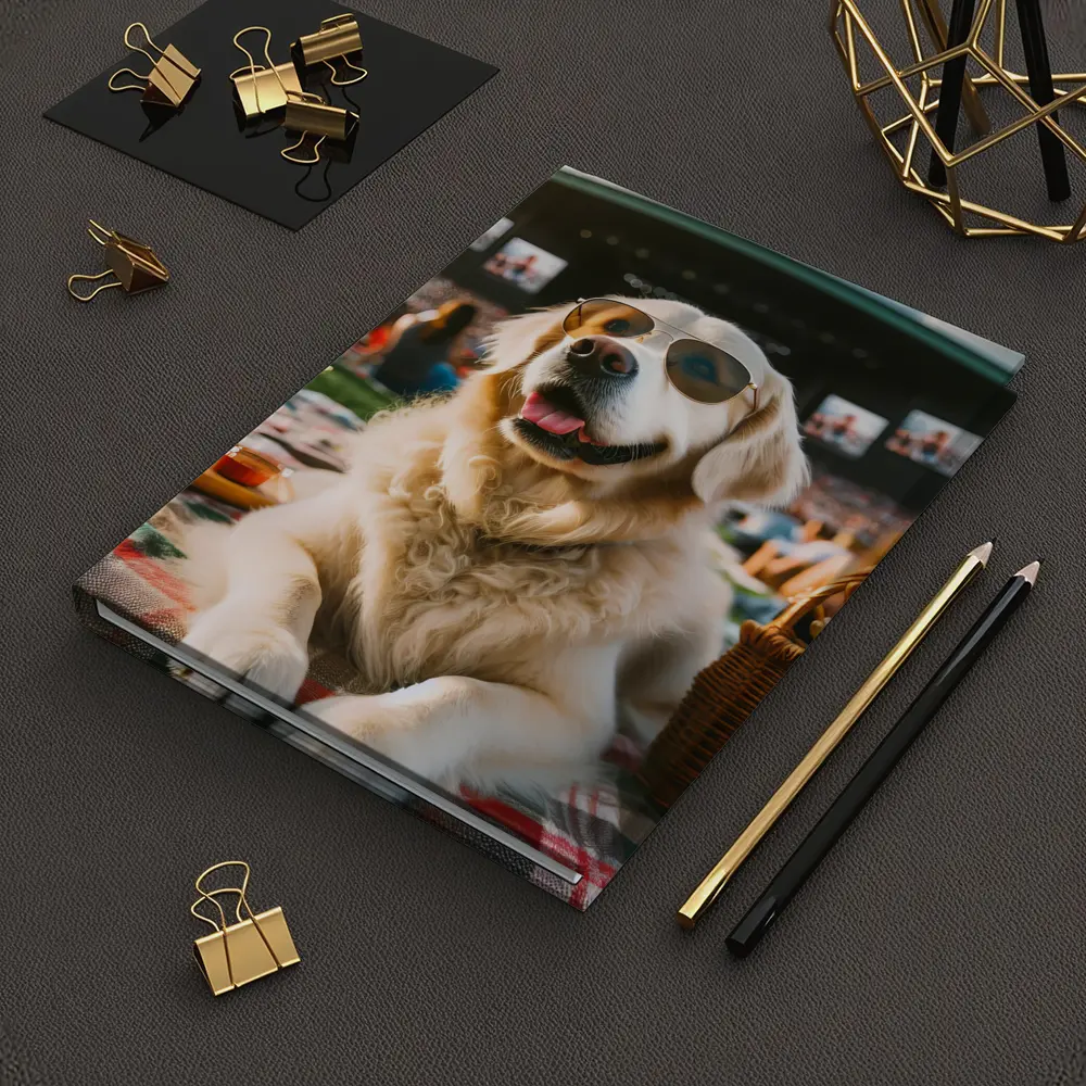Golden Retriever Sunglasses Outdoor Concert Festival – Notebooks