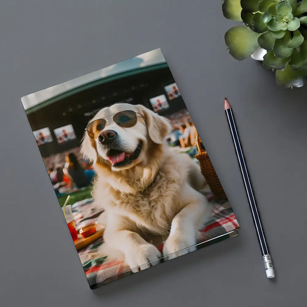 Golden Retriever Sunglasses Outdoor Concert Festival – Notebooks