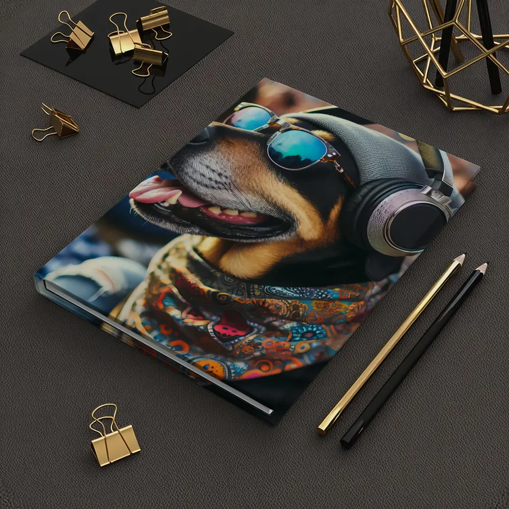 Cool Dog Sunglasses Headphones Music Festival – Notebooks