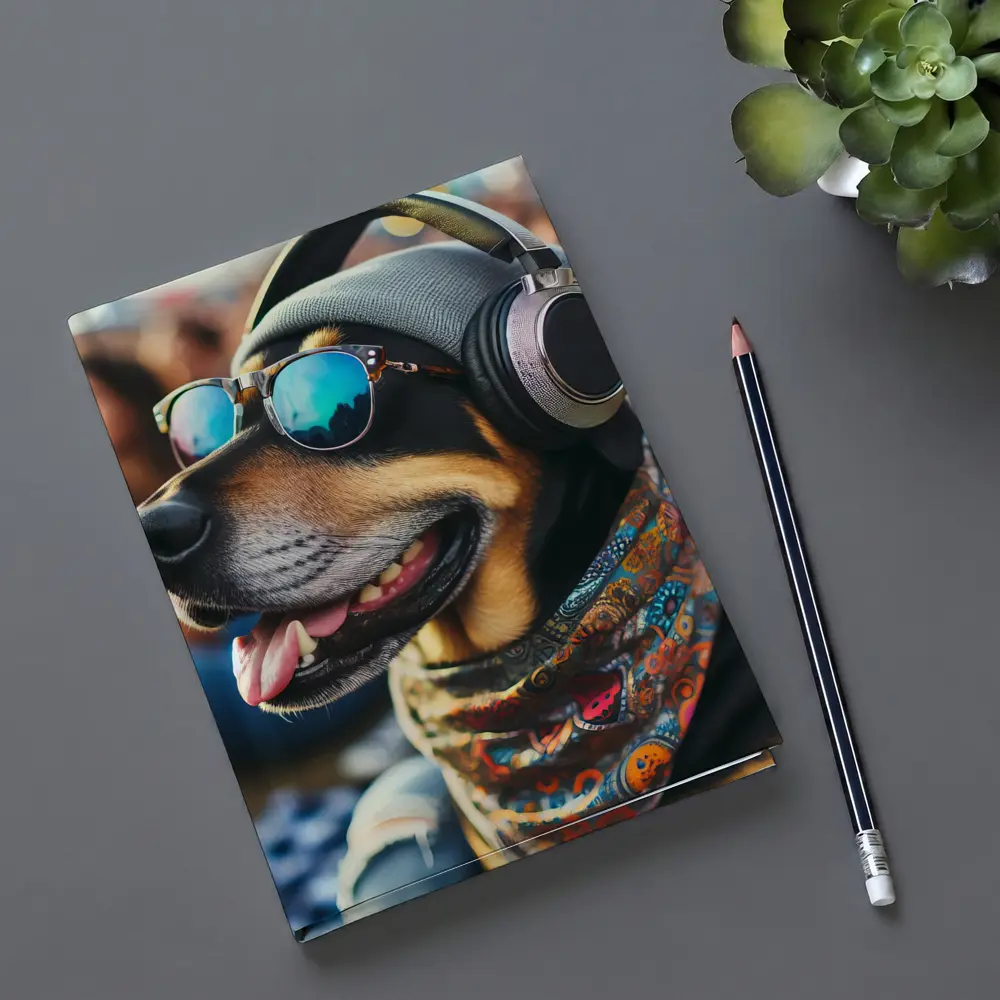 Cool Dog Sunglasses Headphones Music Festival – Notebooks