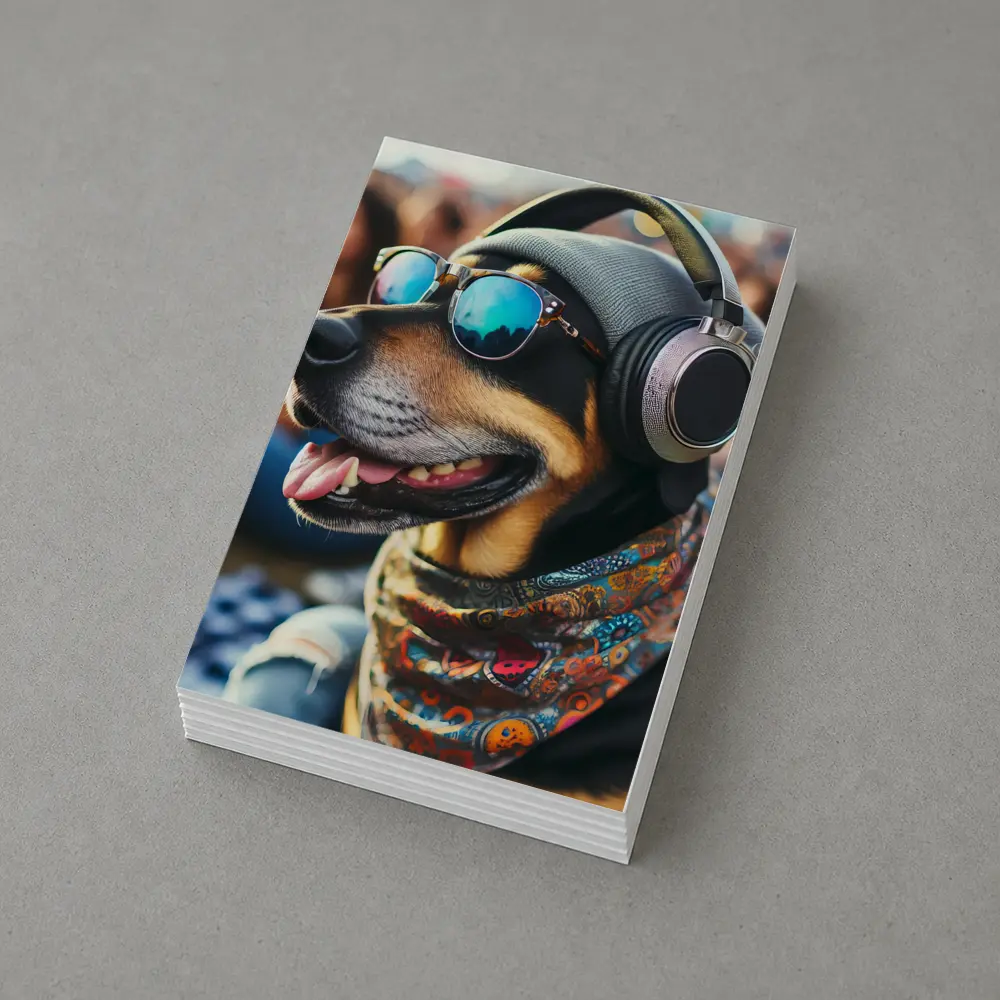 Cool Dog Sunglasses Headphones Music Festival – Postcards