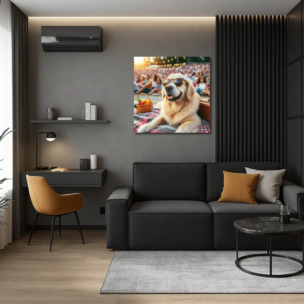 Golden Retriever Sunglasses Outdoor Summer Concert – Wall Art