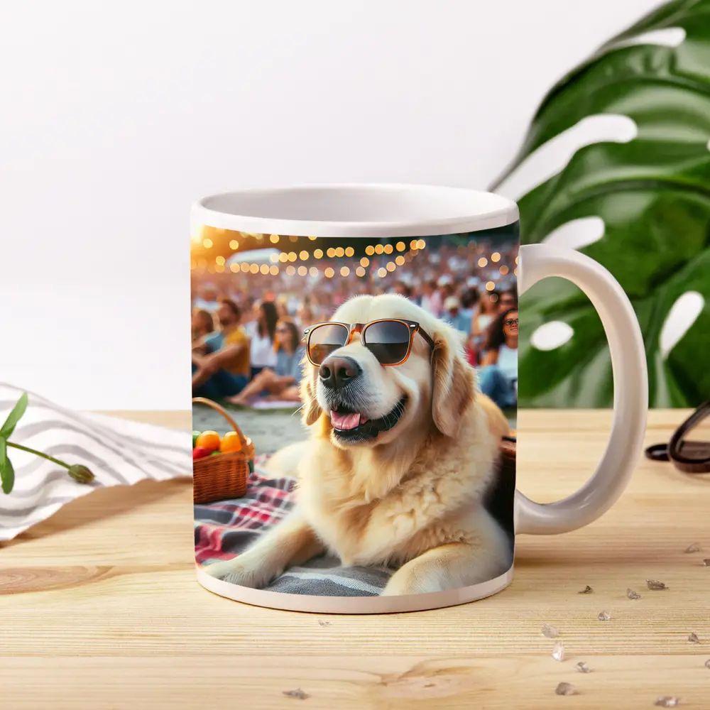 Golden Retriever Sunglasses Outdoor Summer Concert – Mugs