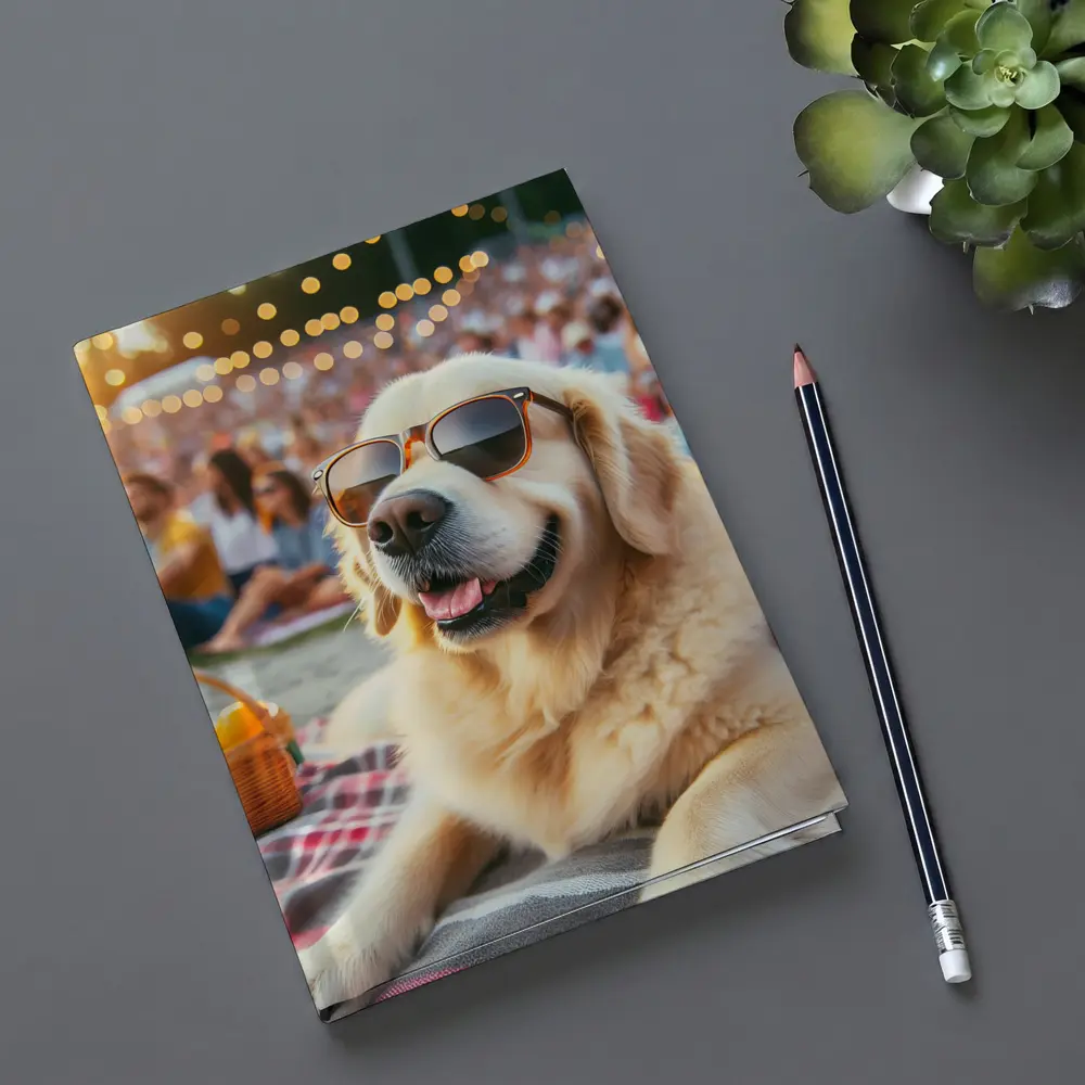 Golden Retriever Sunglasses Outdoor Summer Concert – Notebooks