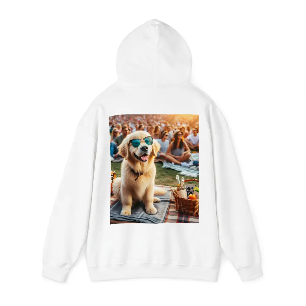 Golden Retriever Sunglasses Outdoor Picnic Crowd – Hoodies