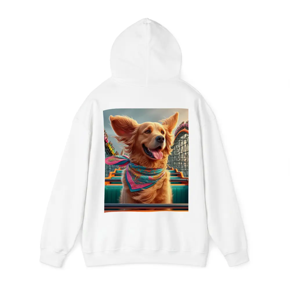 Golden Retriever Riding Roller Coaster Amusement Park – Hoodies