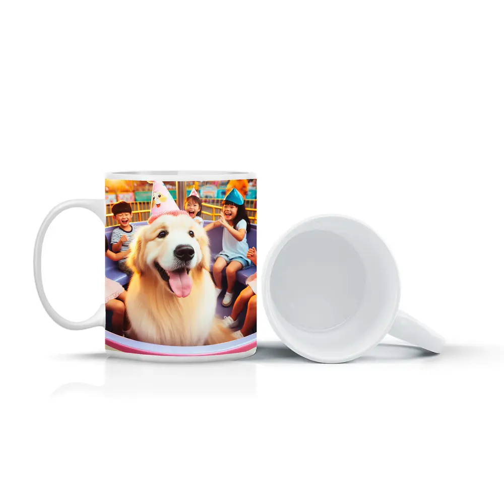 Golden Retriever Party Hat Amusement Park Ride – Mugs