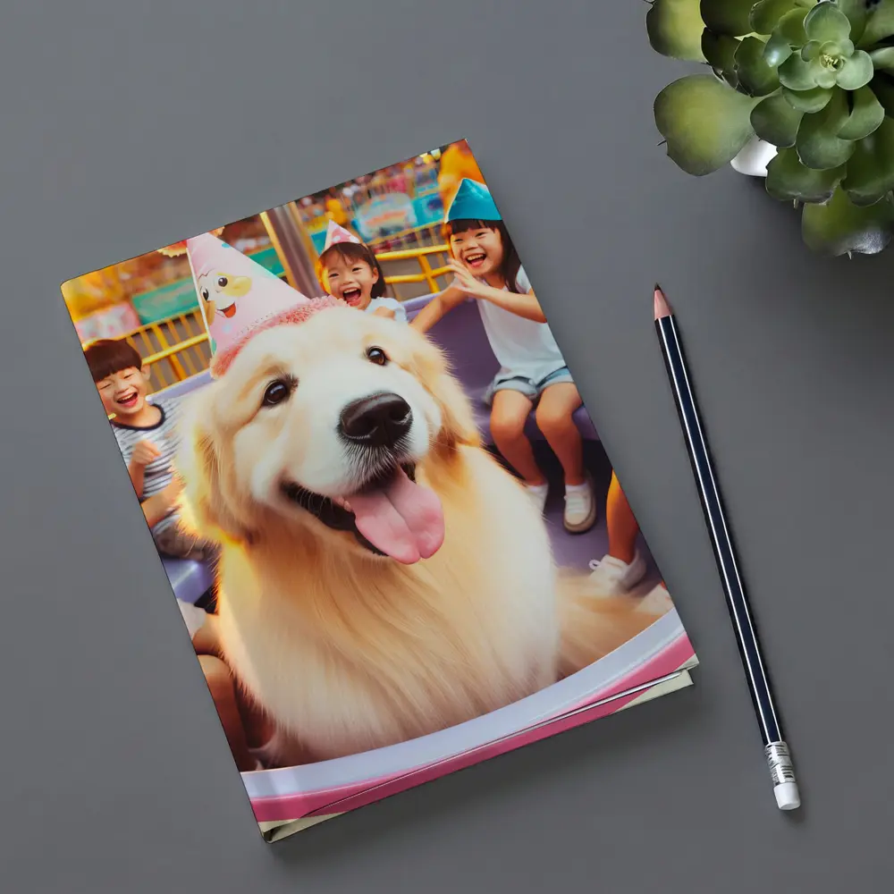 Golden Retriever Party Hat Amusement Park Ride – Notebooks