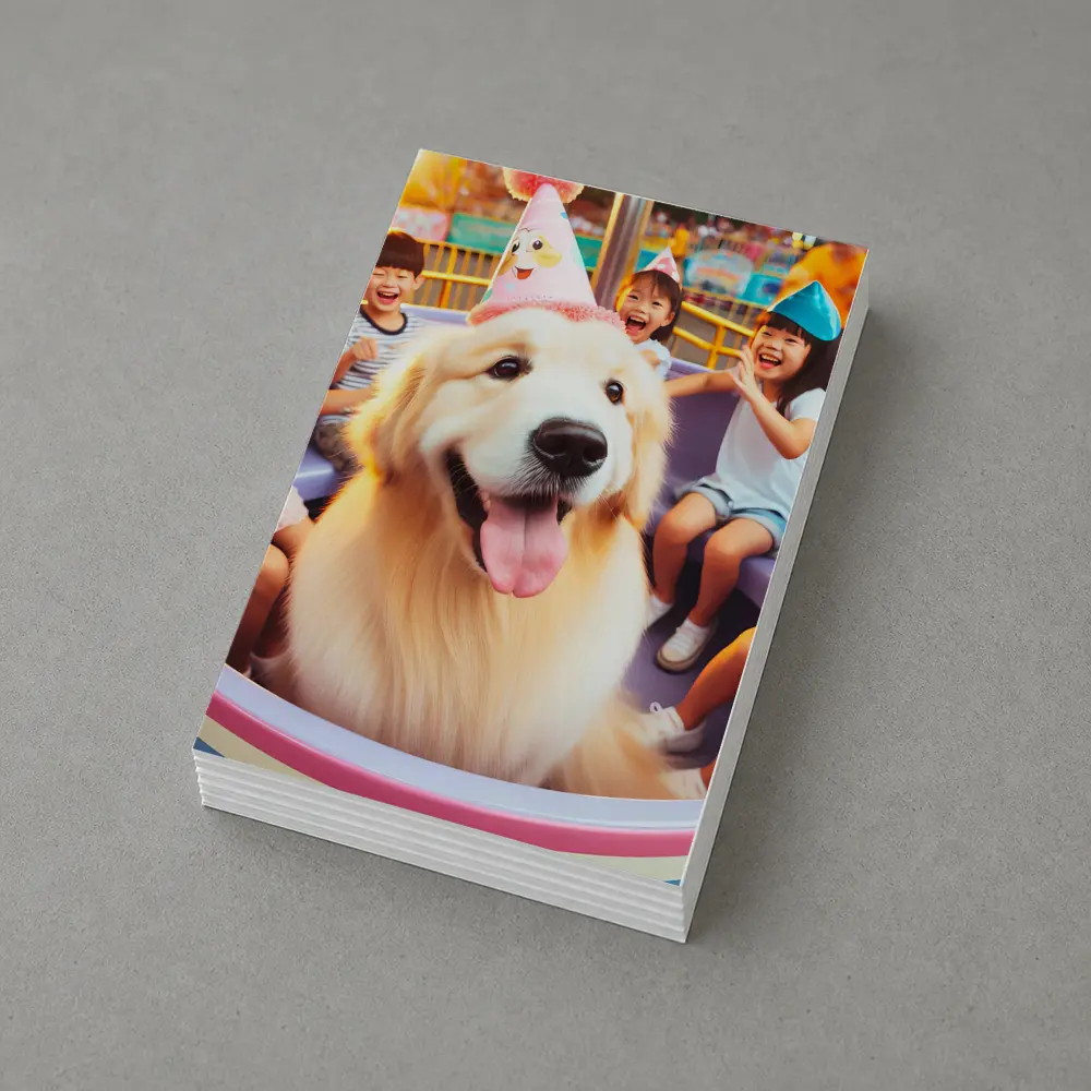 Golden Retriever Party Hat Amusement Park Ride – Postcards