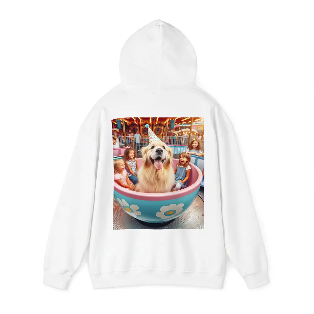 Golden Retriever Dog Riding Teacup Carnival Ride – Hoodies