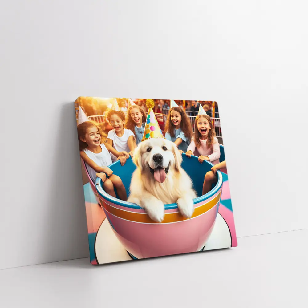 Golden Retriever Party Hat Teacup Ride Kids – Wall Art