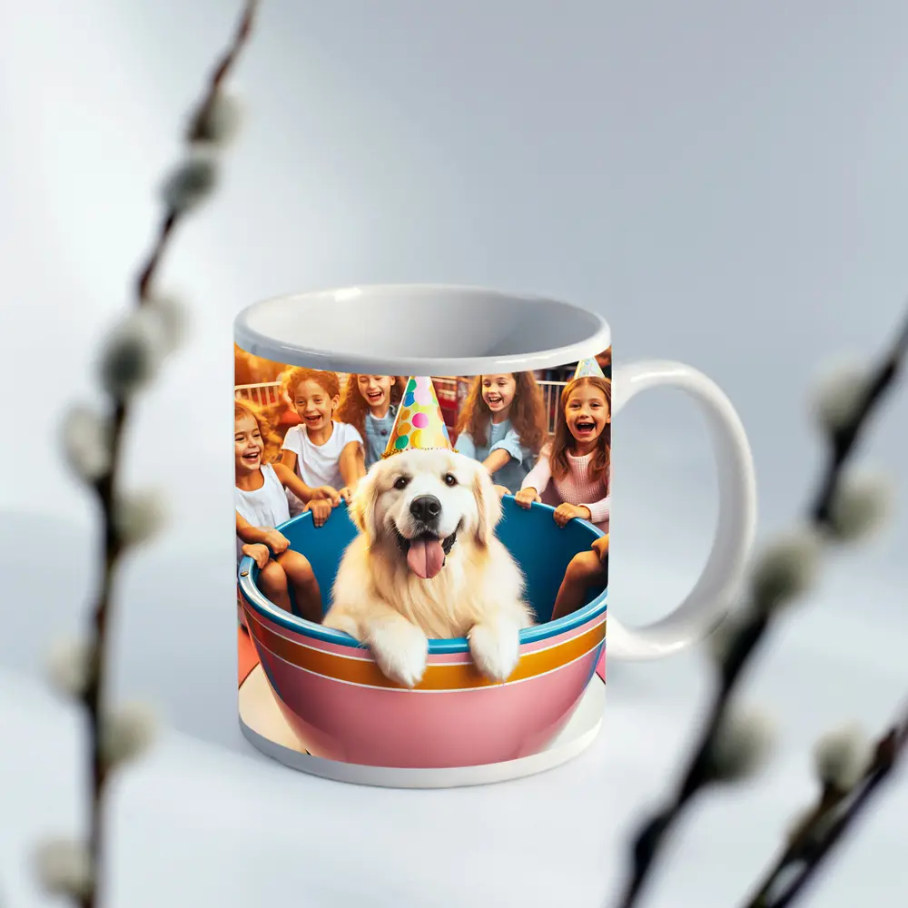 Golden Retriever Party Hat Teacup Ride Kids – Mugs