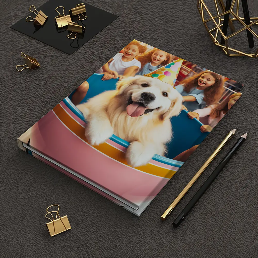 Golden Retriever Party Hat Teacup Ride Kids – Notebooks