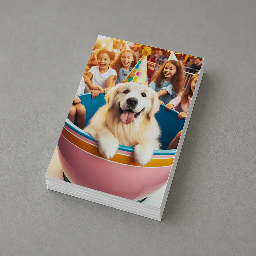 Golden Retriever Party Hat Teacup Ride Kids – Postcards