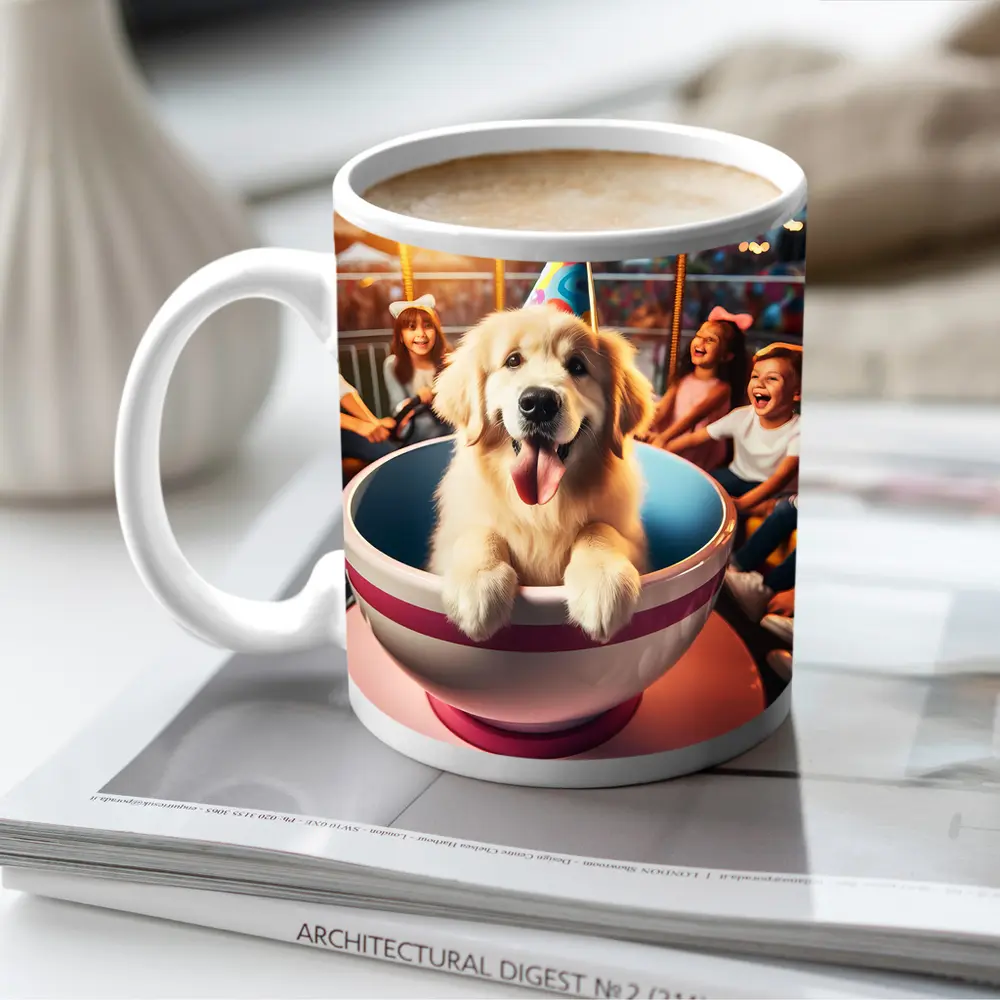 Golden Retriever Party Hat Teacup Ride Kids – Mugs